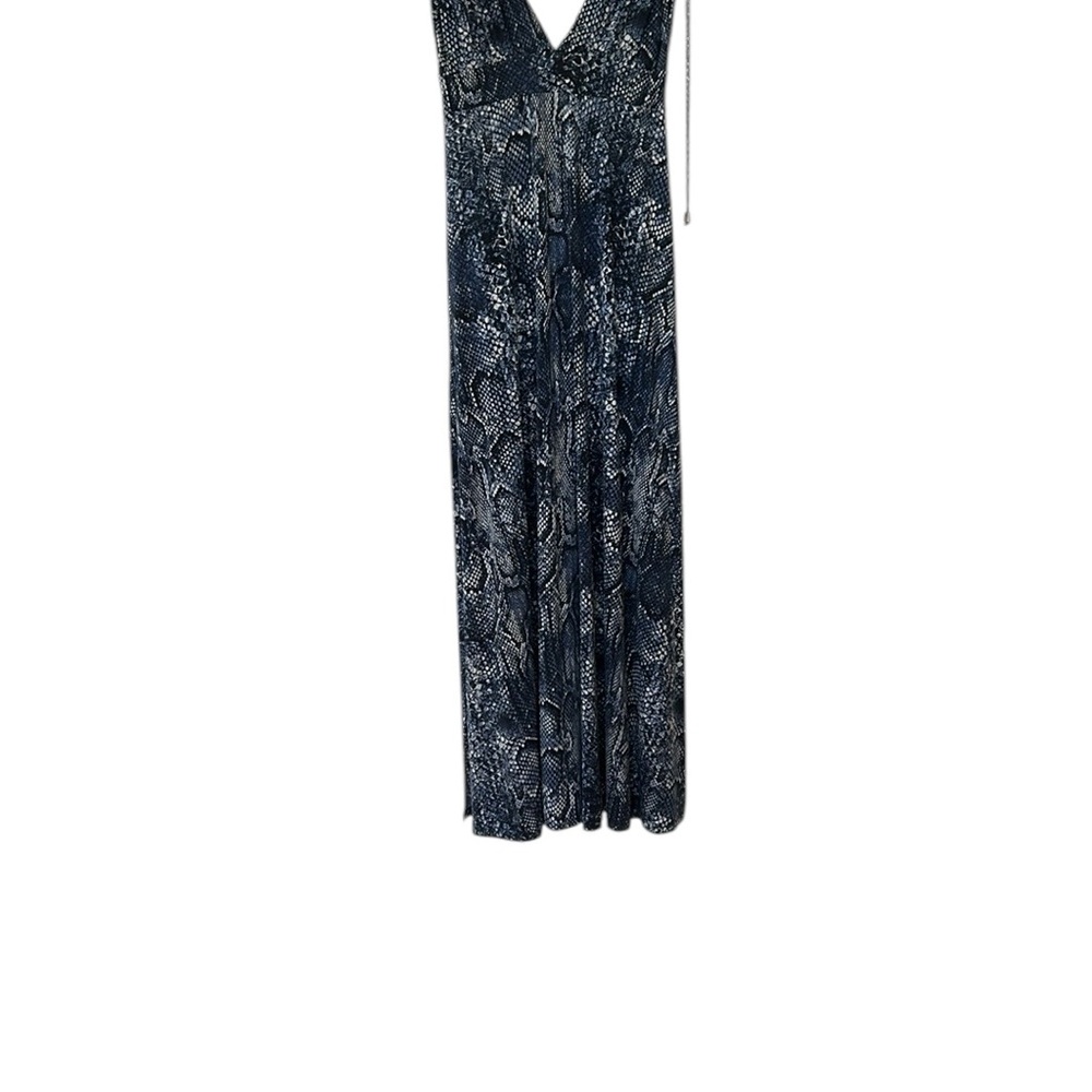 Elegant Blue Patterned Dress